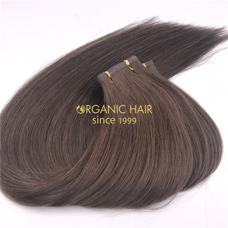 Wholesale hybrid flat wefts dark brown #2 color X305