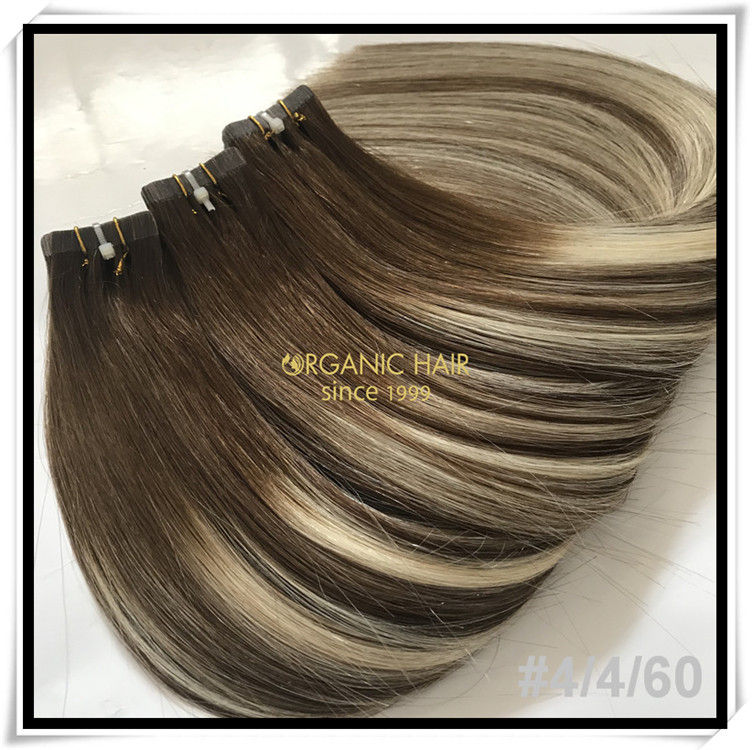 Dark color custom color tape in hair extension C021