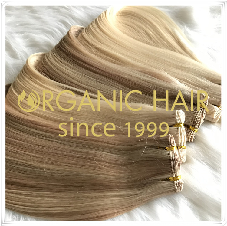 Different colors hand tied weft hair extensions C039