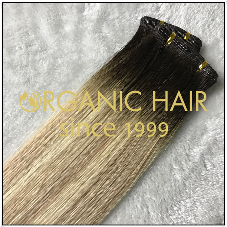 Full cuticle double drawn flat weft hair extension C023