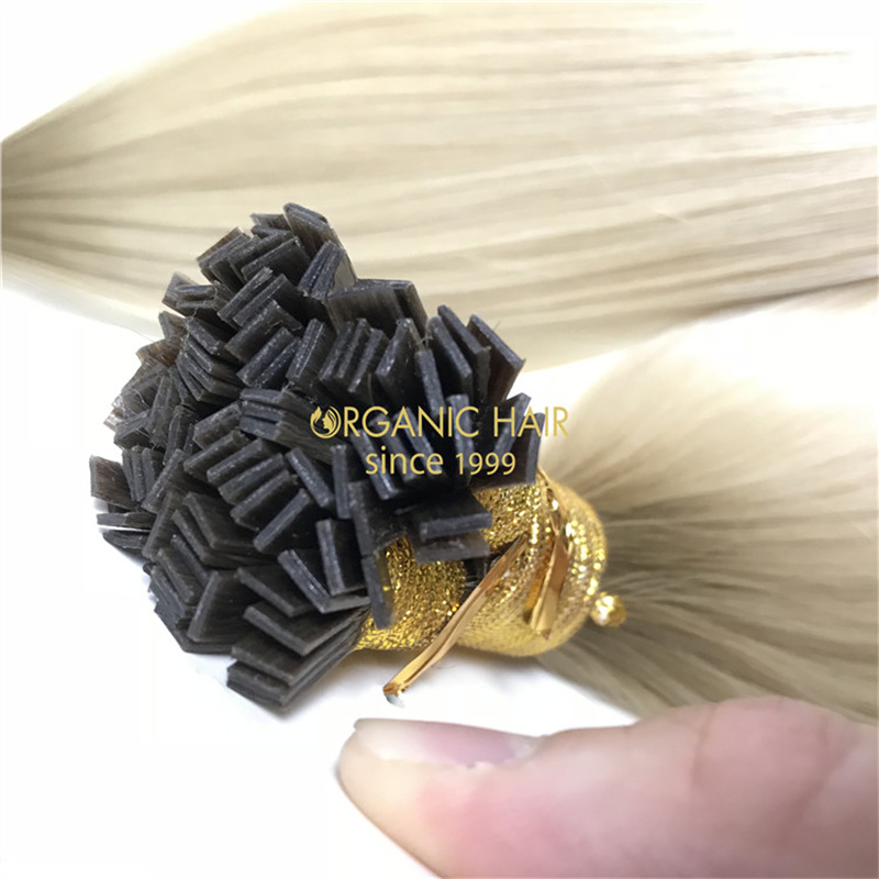 Full cuticle remy human flat tip hair ectensions supply V111