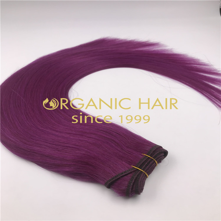   Premium purple hair weft extensions H264