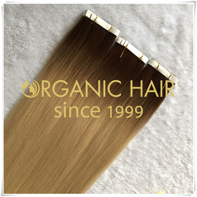 Ombre color pu skin weft popular extensions CNY040