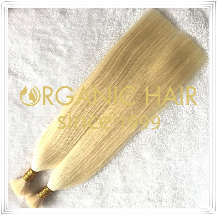 hand tied wefts Hair bulk #613 hair extensions C053