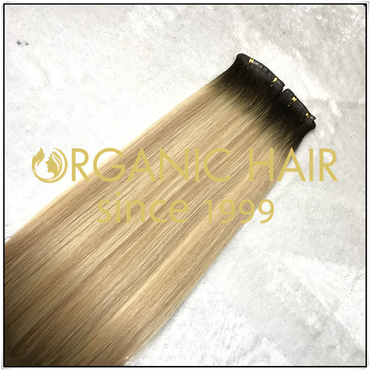 Full cuticle double drawn flat weft hair extension C023