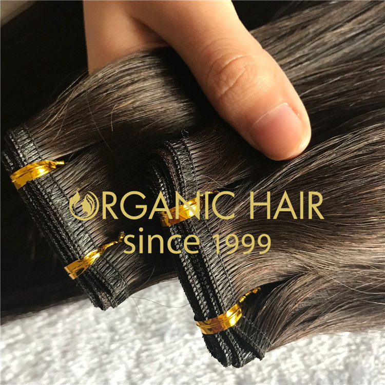 Jet balck flat weft hair extensions  RB53