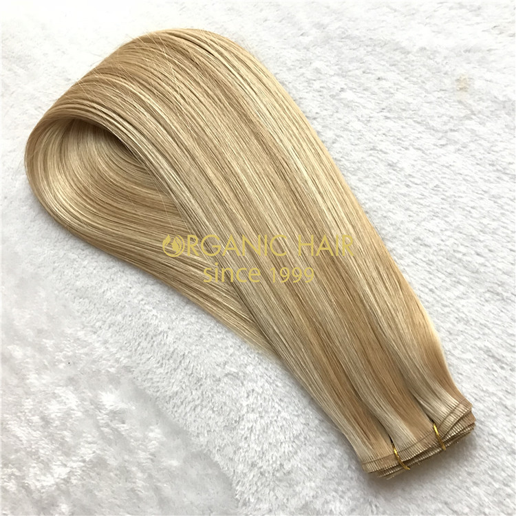 Human piano color cuticle intact flat wefts hair extensions X272