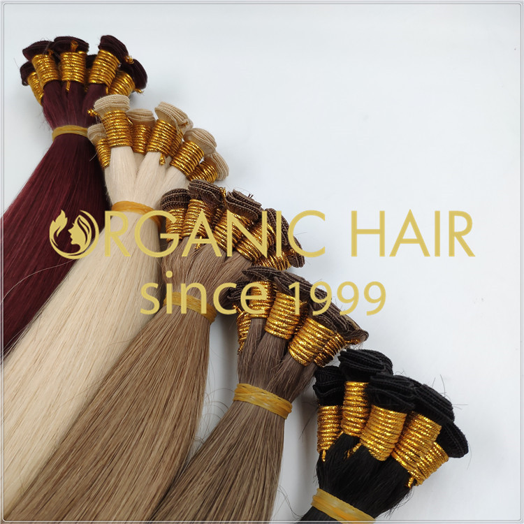 Wholesale virgin full cuticle intact hand tied wefts C092