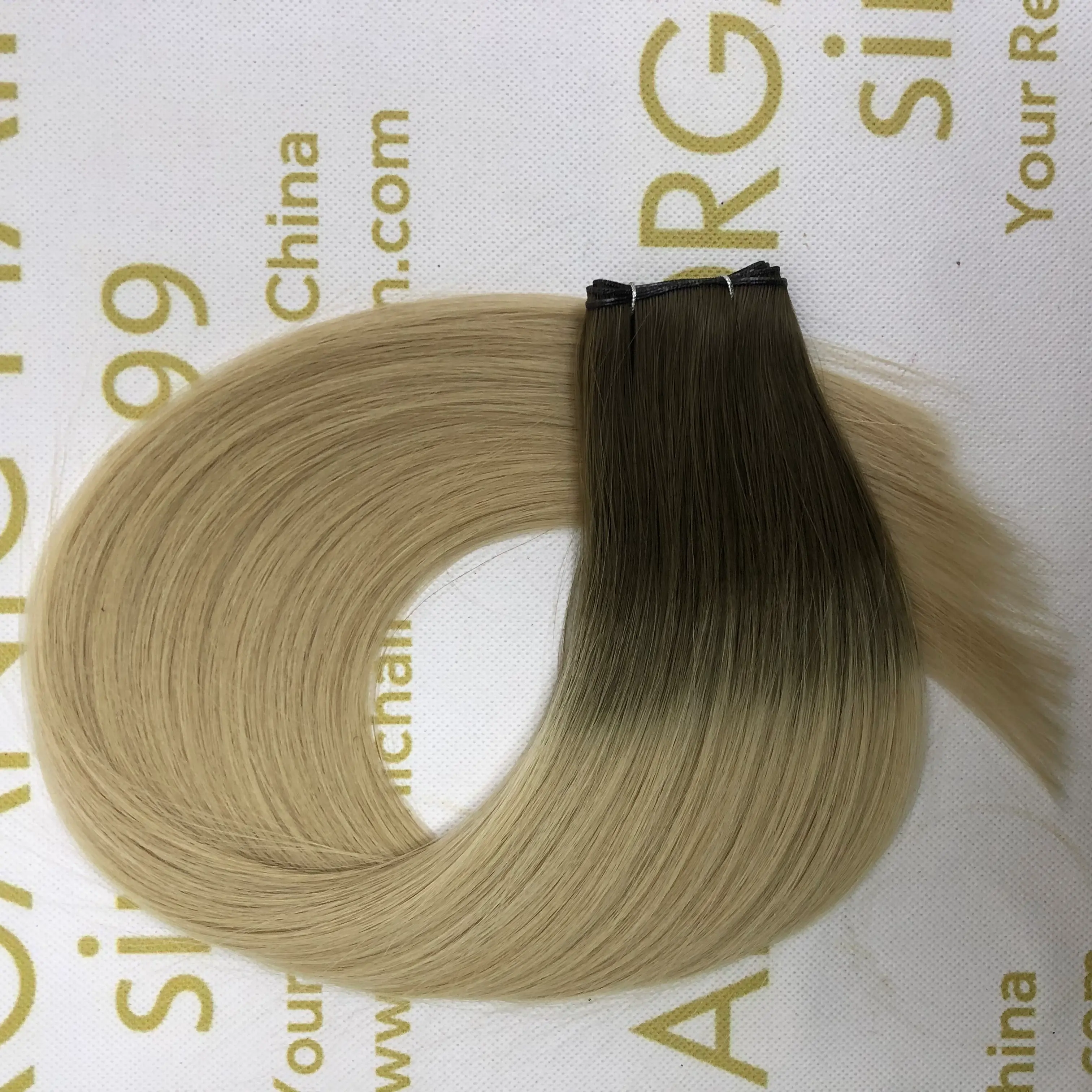 Wholesale human full cuticle intact remy Genius weft extensions L2