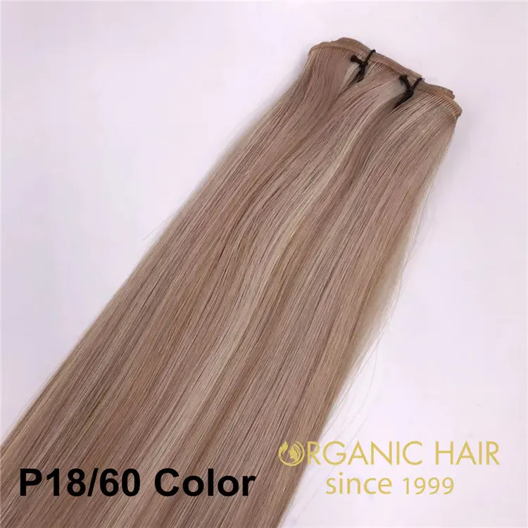 Wholesale human cuticle remy genius weft hair extensions piano 18/60 color  X405