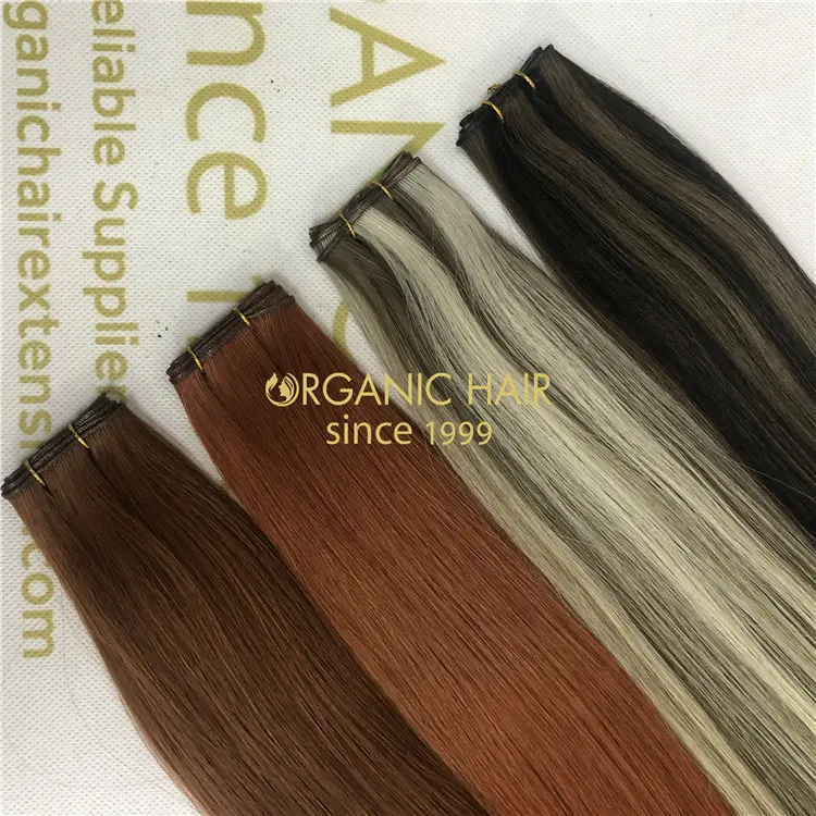 Wholesale human cuticle remy customized color genius weft hair extensions and hot sale X427