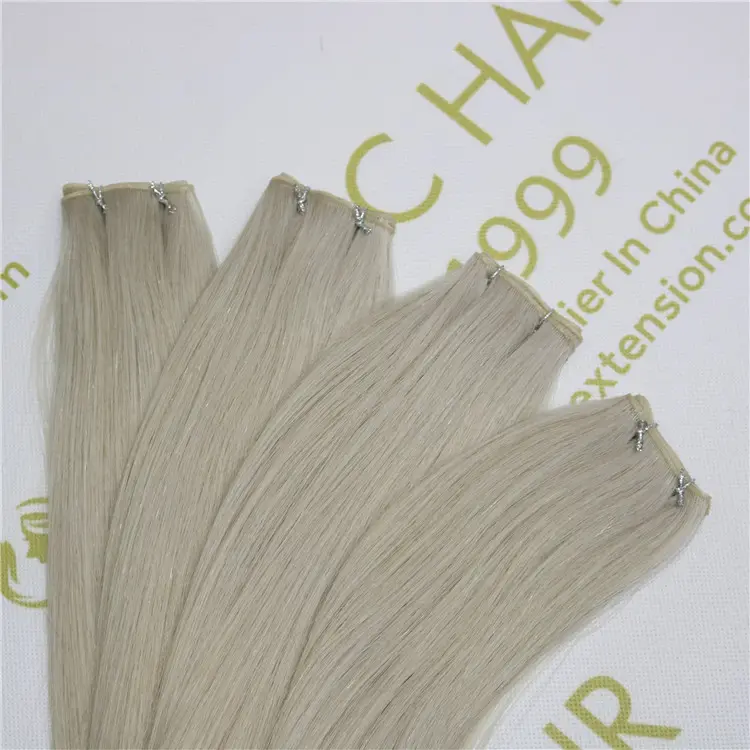 Human cuticle remy genius weft Ash blonde color X395