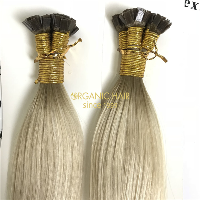 Full cuticle remy human flat tip hair ectensions supply V111