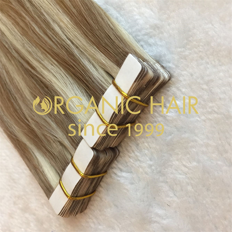 Wholesale popular durable cuticle intact tape -in hair extensions V133