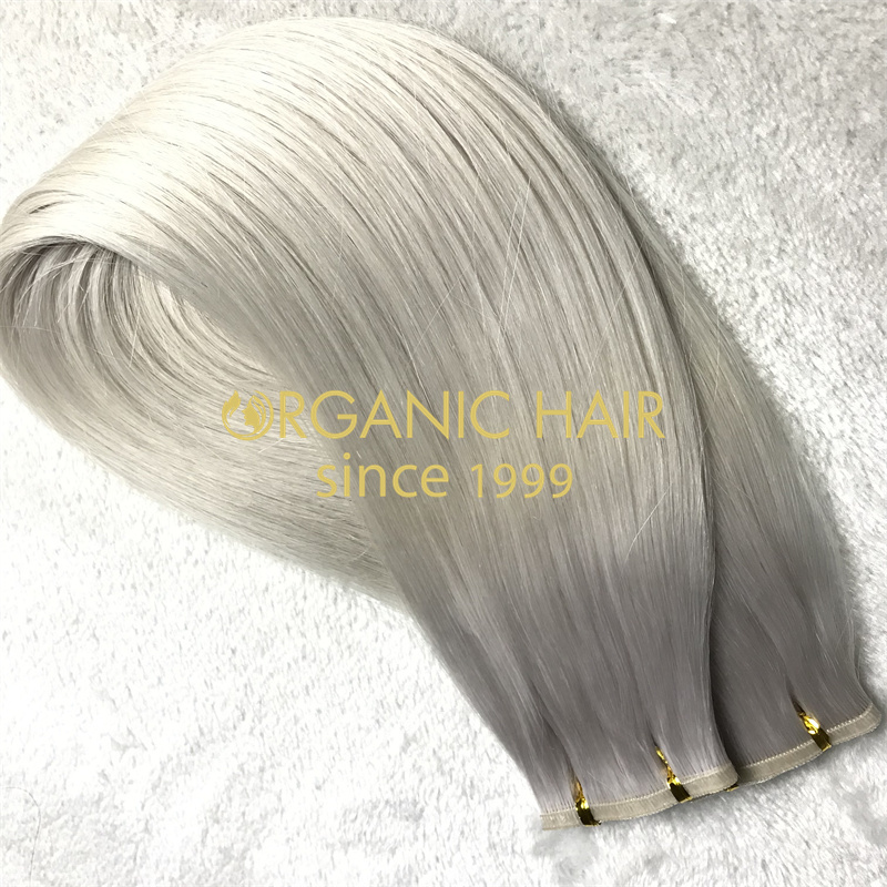 Best silver durable seamless remy human hair extensions supply V101