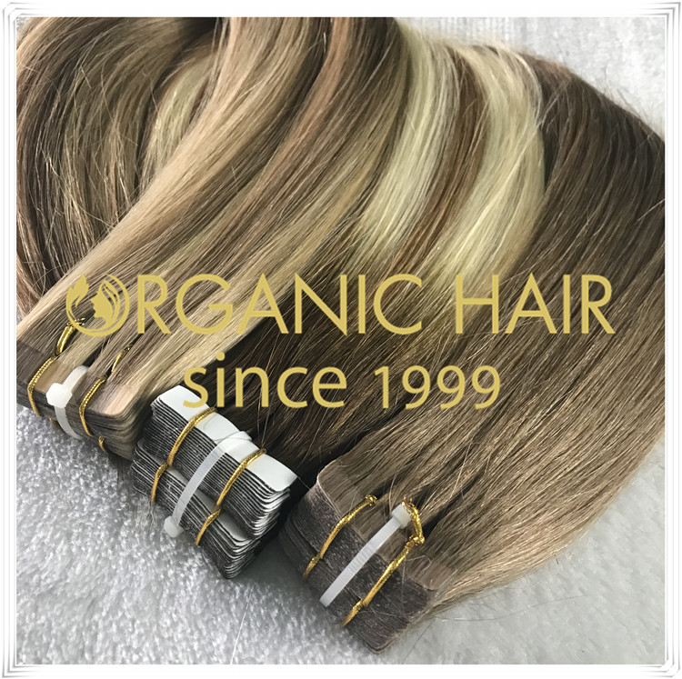 Beautiful custom color tape in hair extension C033