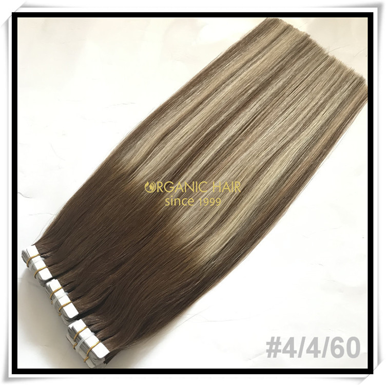 Dark color custom color tape in hair extension C021