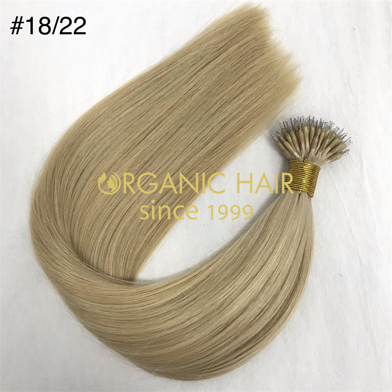 Durable and reusable remy human hair nano ring extensions whiolesale V103