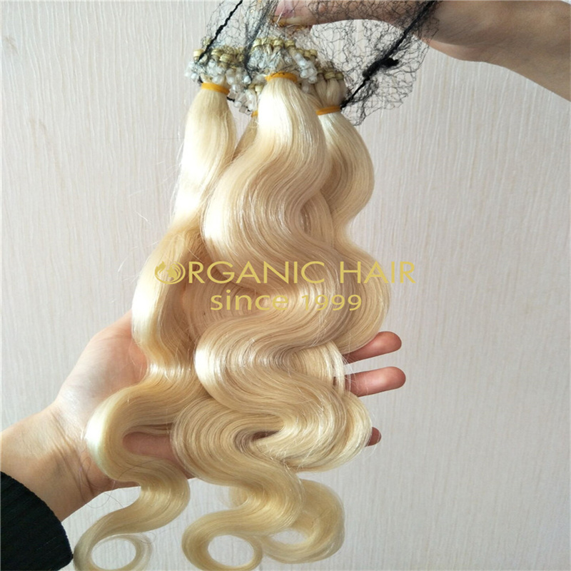 100% Full cuticle remy human micro hair extensions V112 