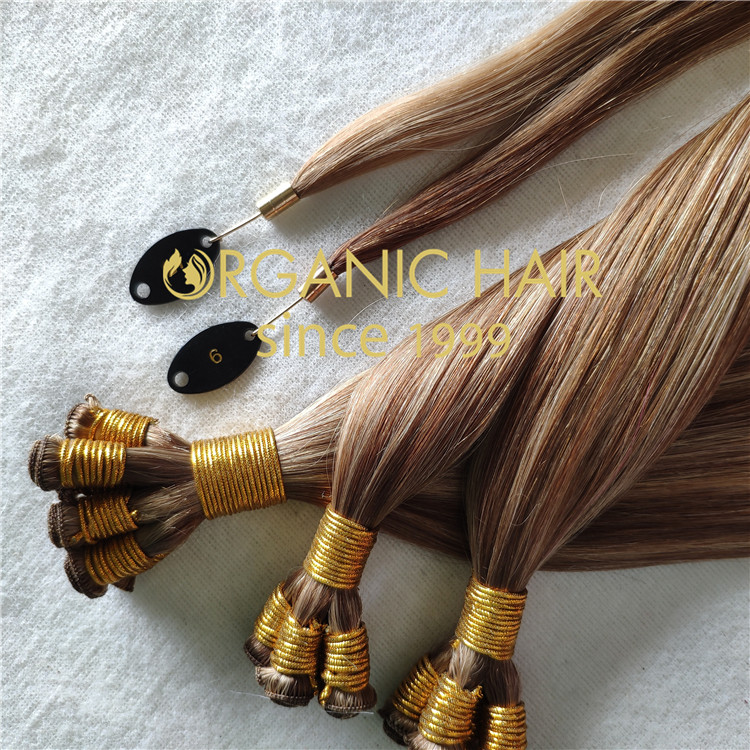 Full cuticle hand tied extensions supplier rb107