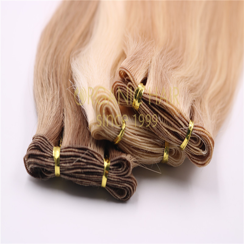 Different color human handtied weft wholesale J09