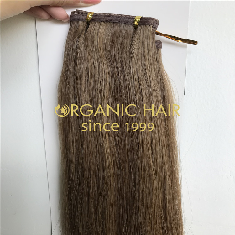 Brown piano color hybrid weft extensions H313