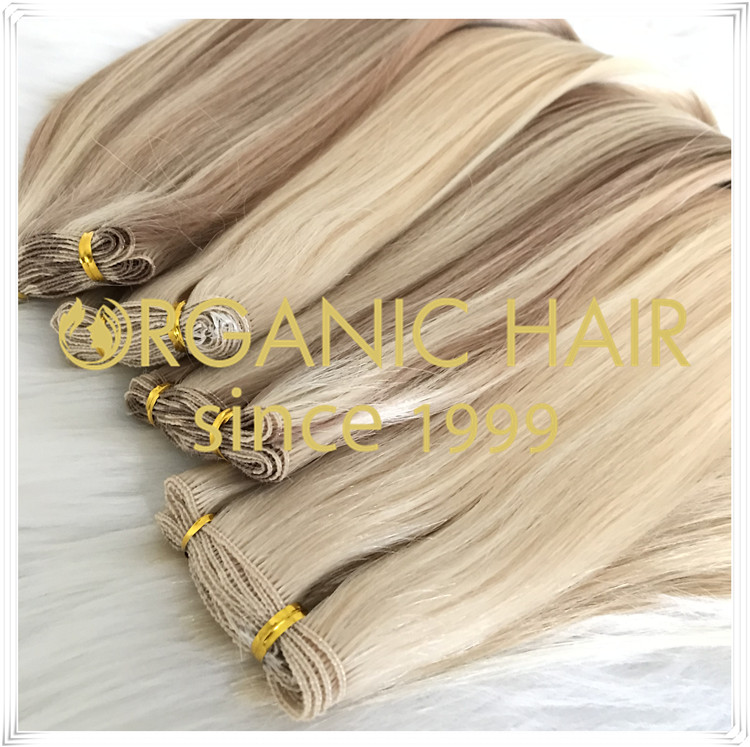 Different colors hand tied weft hair extensions C039