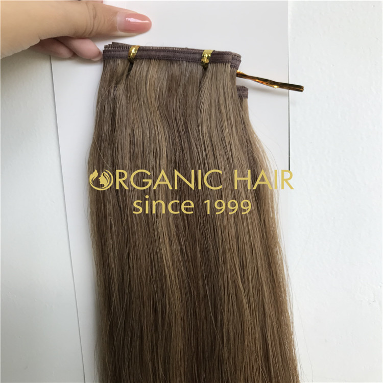 Brown piano color hybrid weft extensions H313