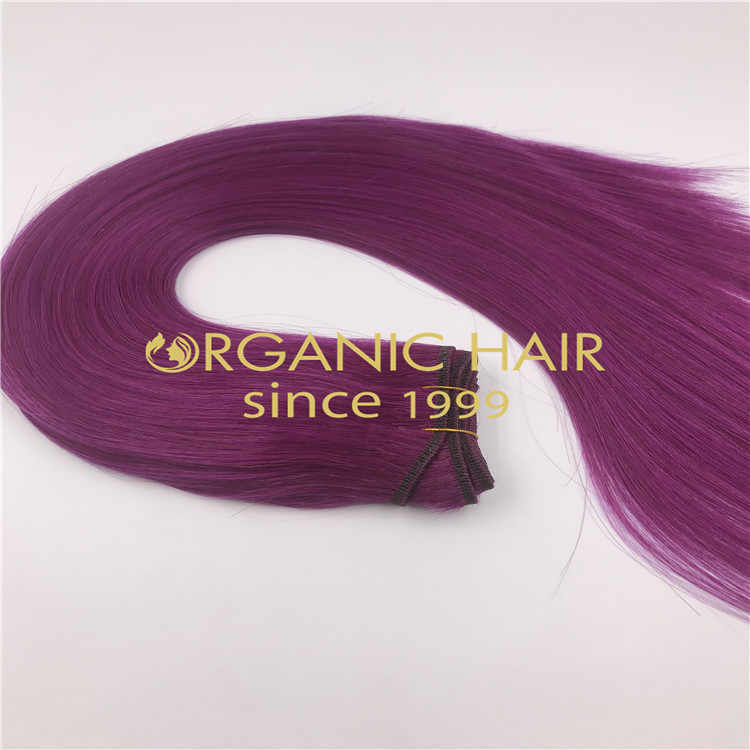   Premium purple hair weft extensions H264