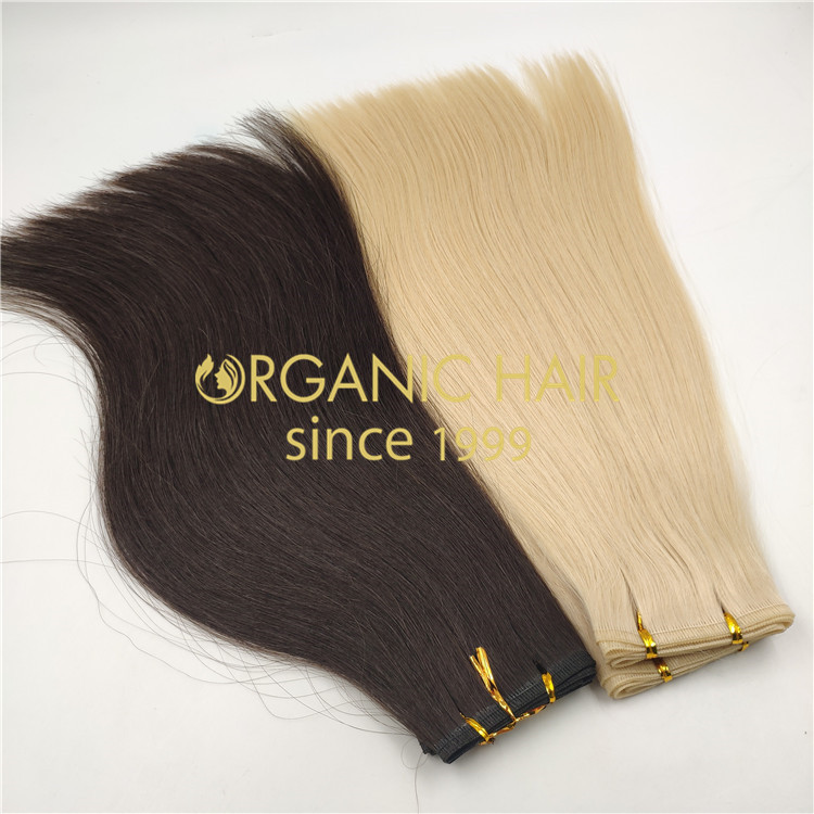 No any processed flat weft hair extensions wholesale  rb114
