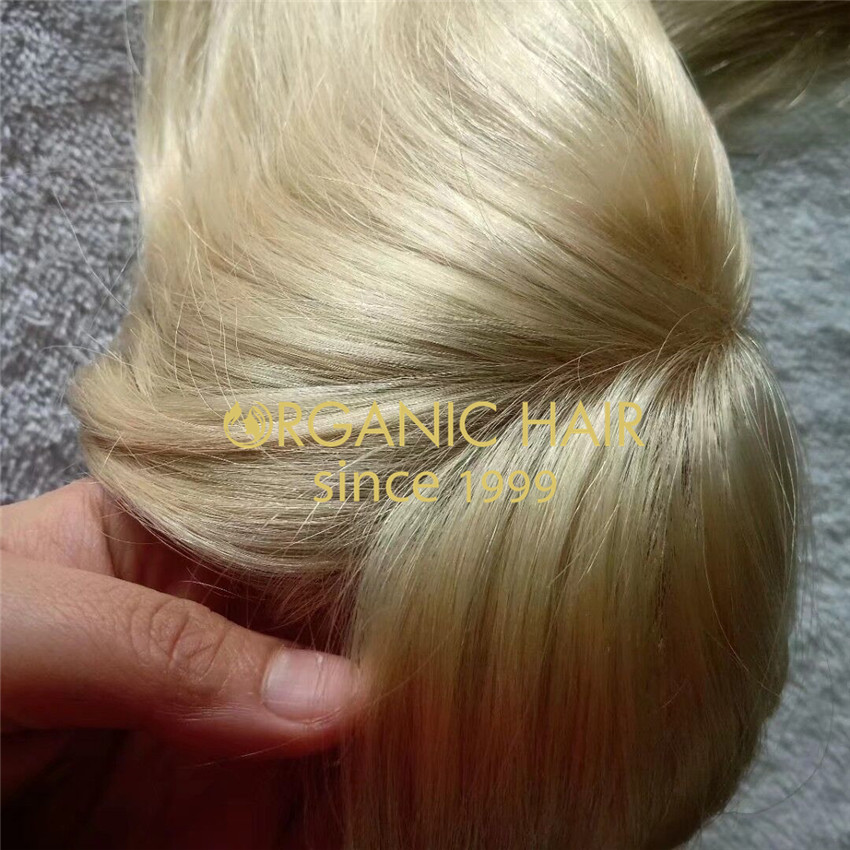 Blonde full lace base raw remy virgin cuticle aligned  hair topper A211