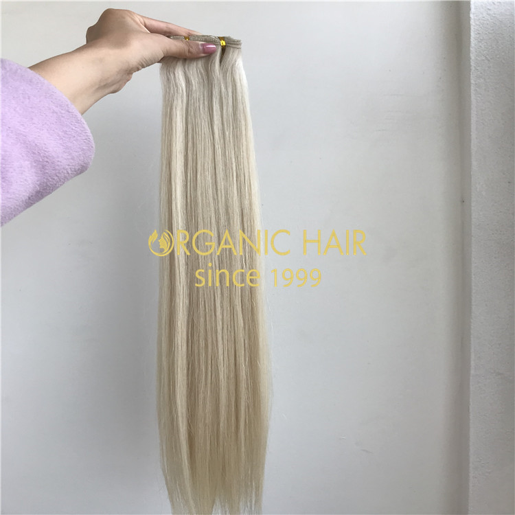 Blonde beaded weft extension manufacturer  H272