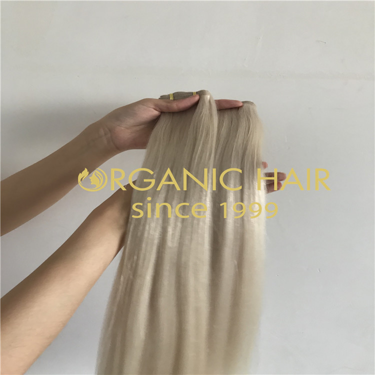 Blonde custom 60A hand tied weft Extenions  H285