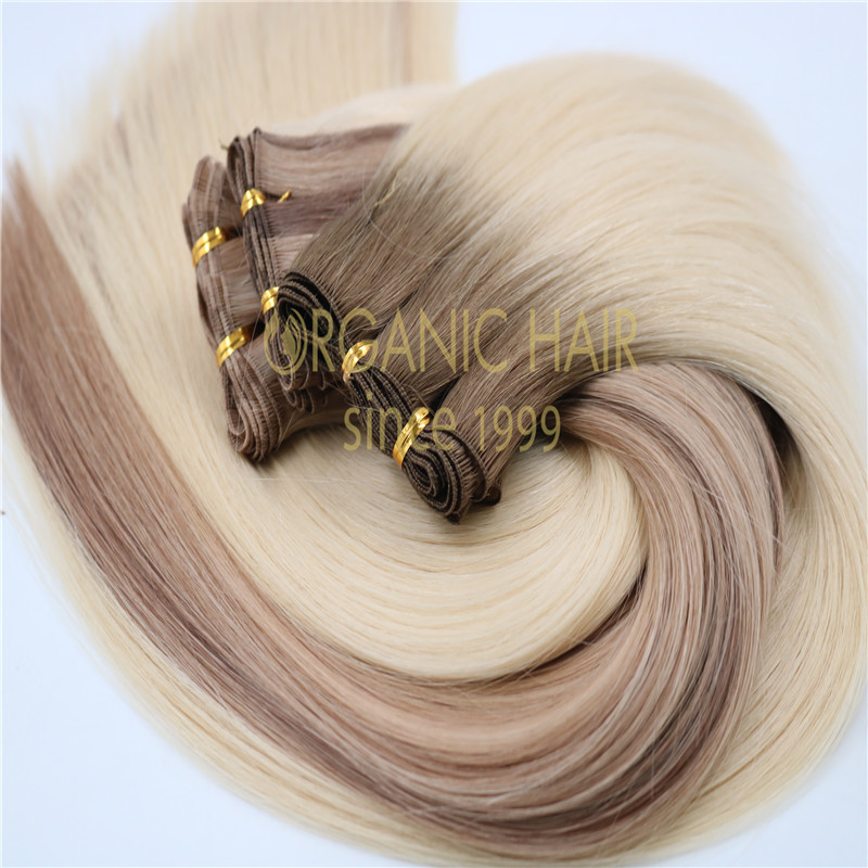 Best human hair hand-tied weft extensions wholesale  A16