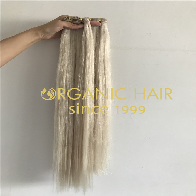 Blonde custom 60A hand tied weft Extenions  H285