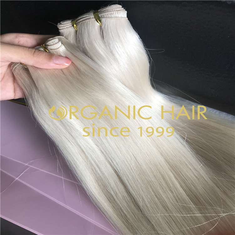 Custom blonde hand tied extensions for summer H286