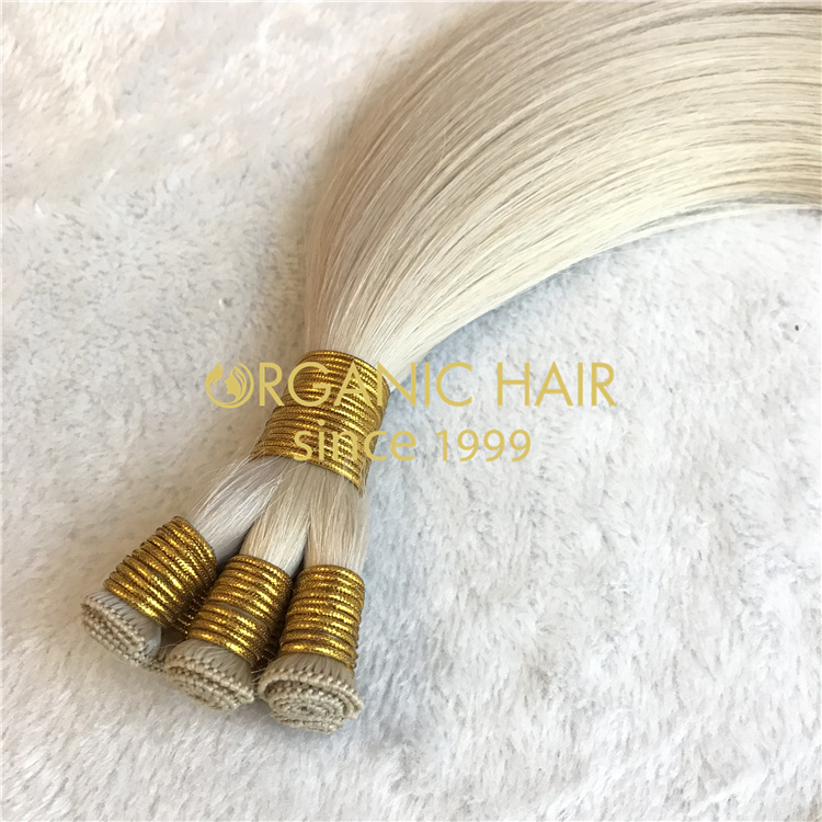 Best full cuticle intact human hair hand tied weft wholesle V64