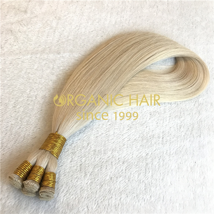 Best full cuticle intact human hair hand tied weft wholesle V64