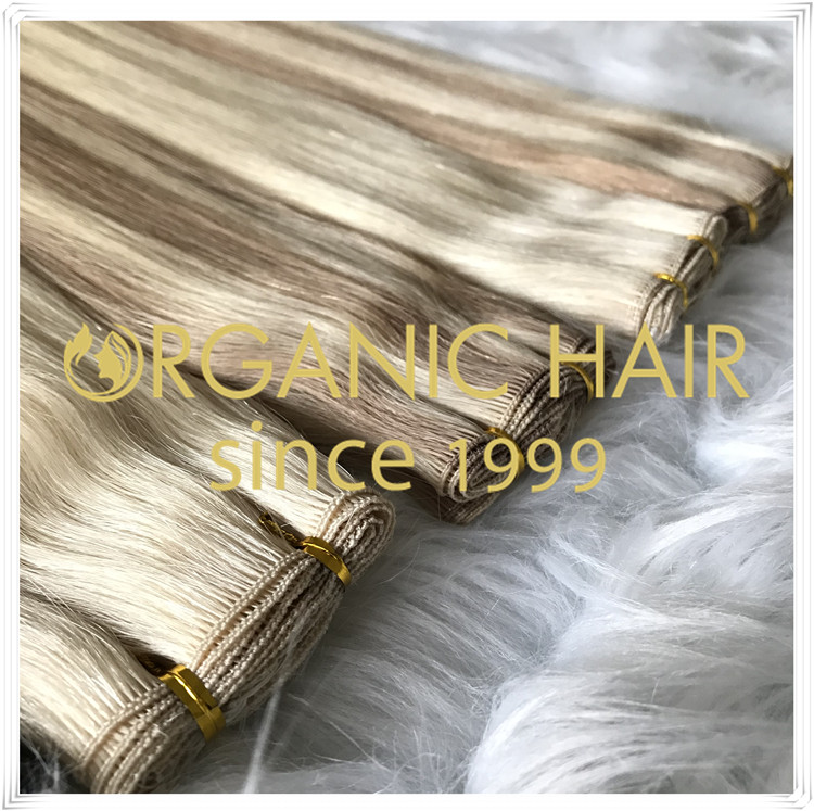 Different colors hand tied weft hair extensions C039