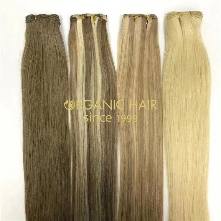 Wholesale human slavic hand tied weft hair extension and customized color X406