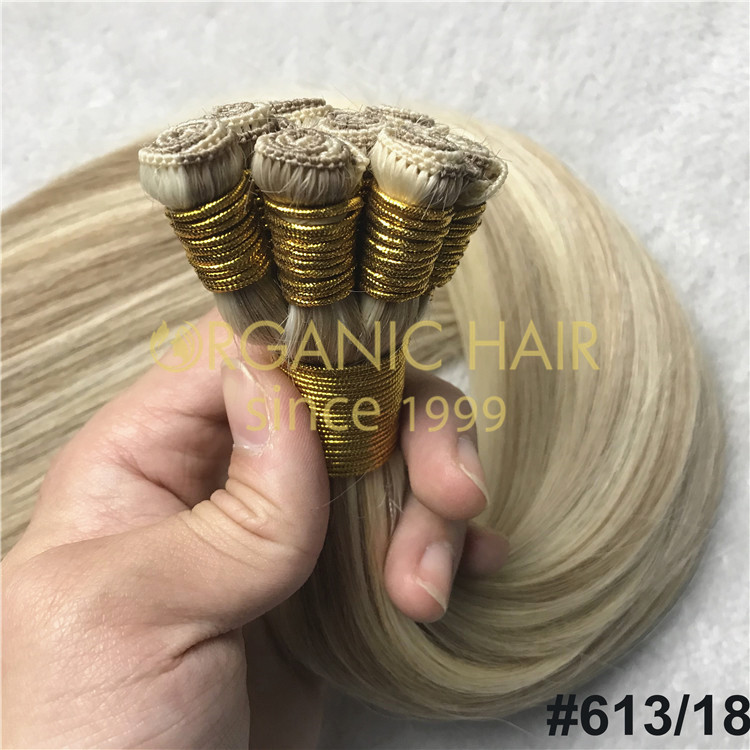 100% cuticle human hand-tied wefts wholesale A07