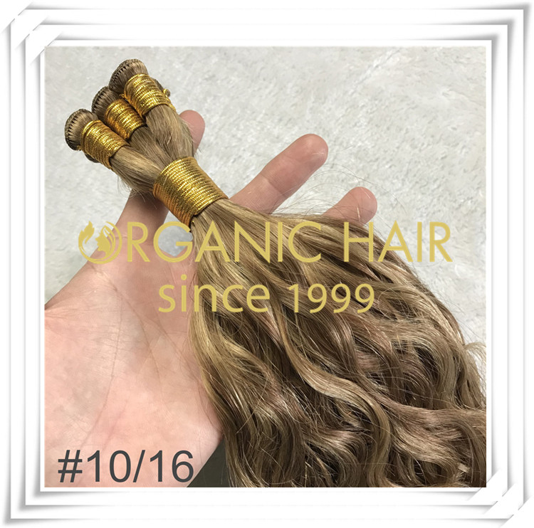 Mixture color #10/16 natural straight hand tied weft C028