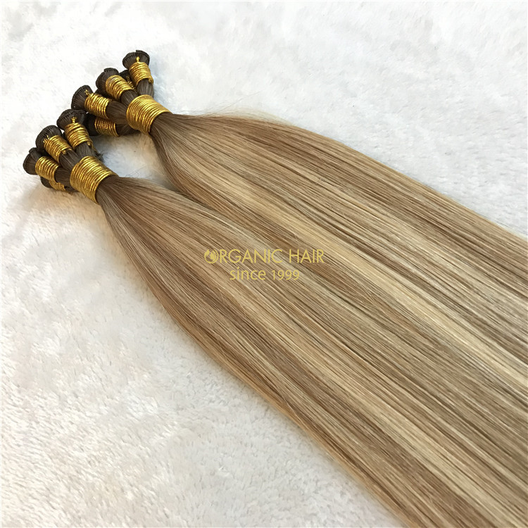 Human hand tied wefts hot sale and customized color X279