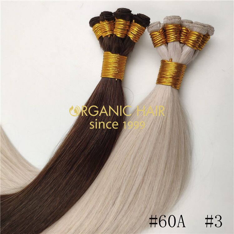 Wholesale human hand tied wefts and good reviews X337