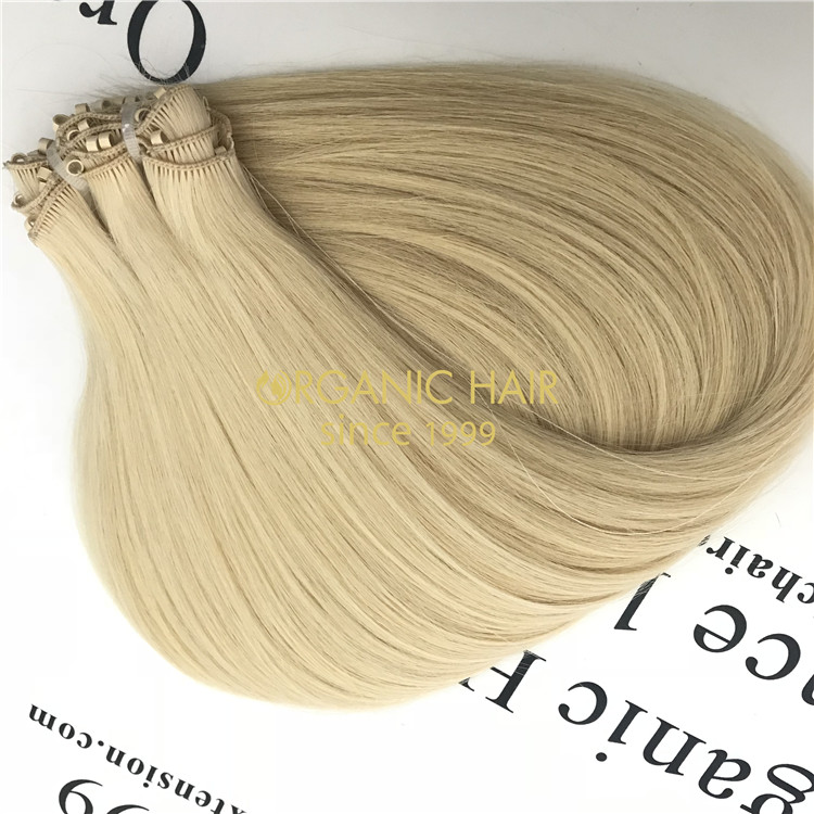 Human cuticle hair bead hand tied wefts extensions X274