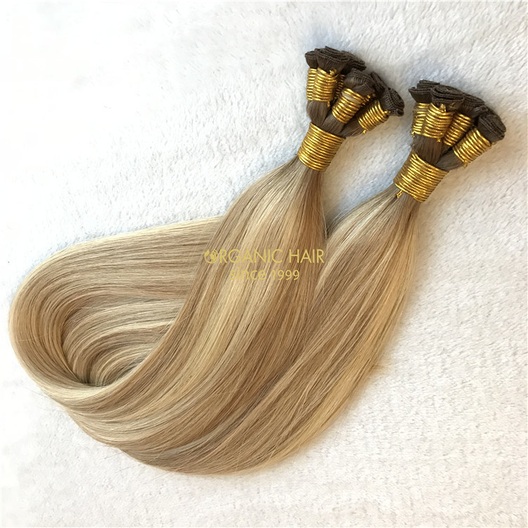 Human hand tied wefts hot sale and customized color X279