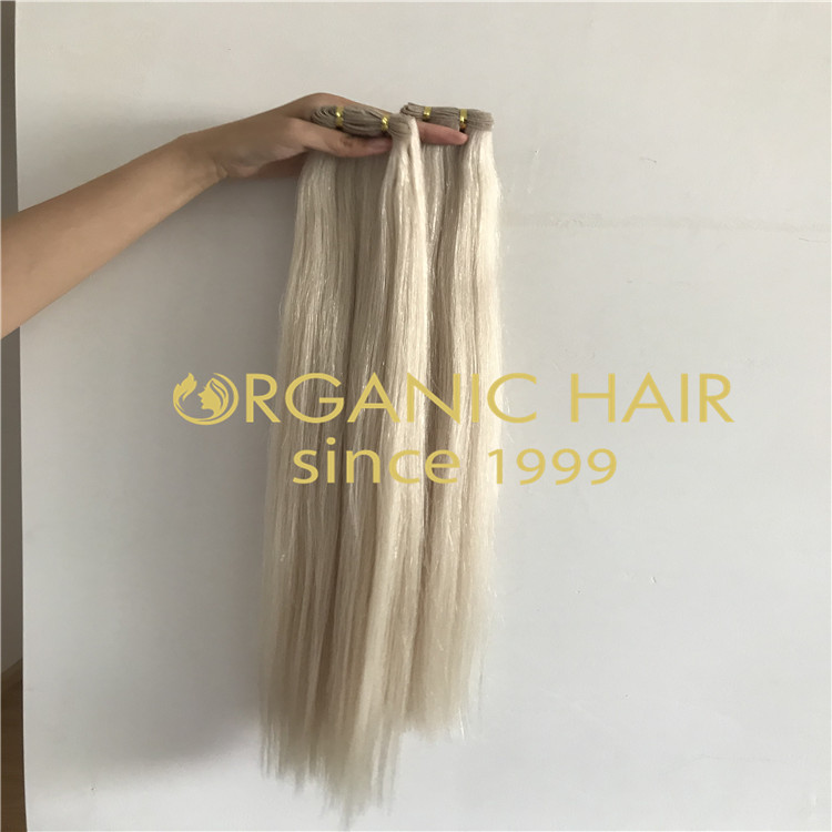 Blonde custom 60A hand tied weft Extenions  H285