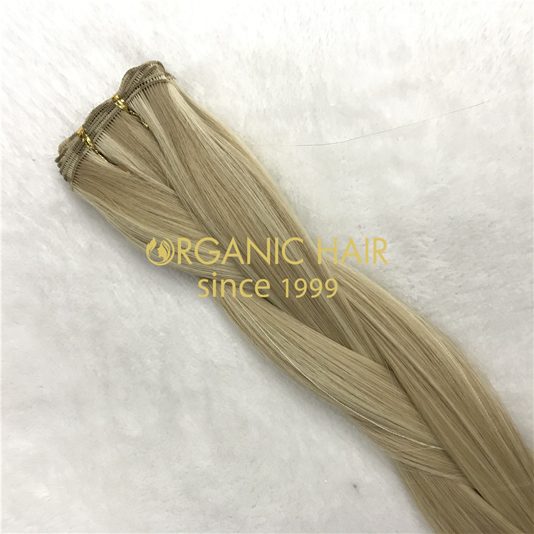 Wholesale human full cuticle remy hand tied wefts 18/60 piano color X367