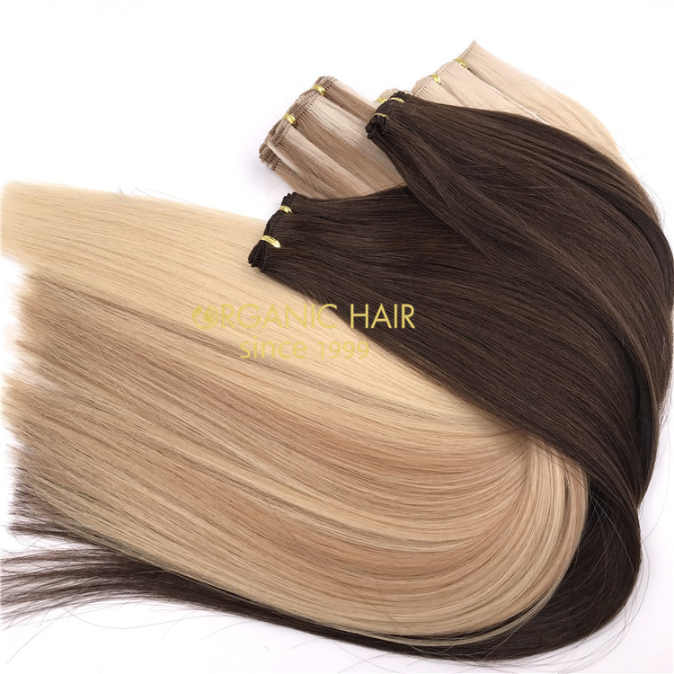 Hot shipping human hand tied wefts hair extensions X254