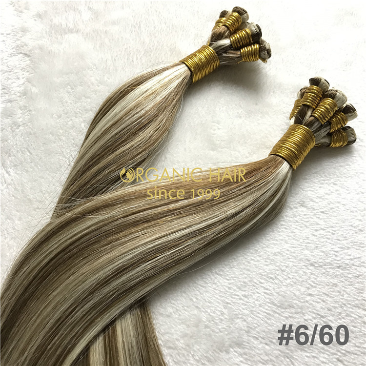 human full cuticle hand tied wefts and customized color X251
